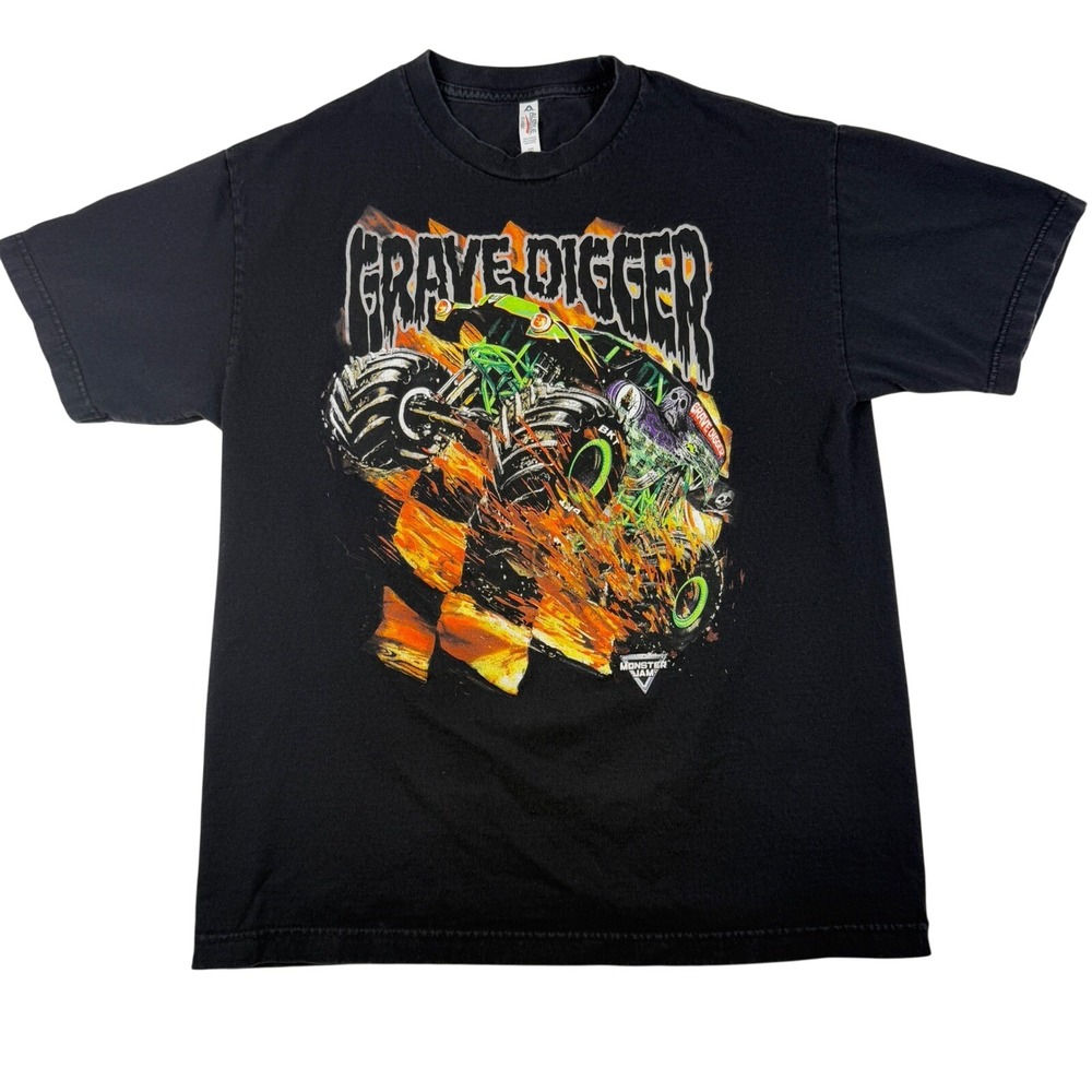 Alstyle Monster Jam Grave Digger Graphic T-Shirt Black Large 2018 Monster Truck